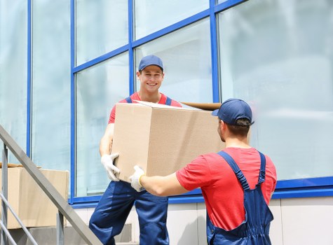 Moving team handling boxes during a Brixton relocation