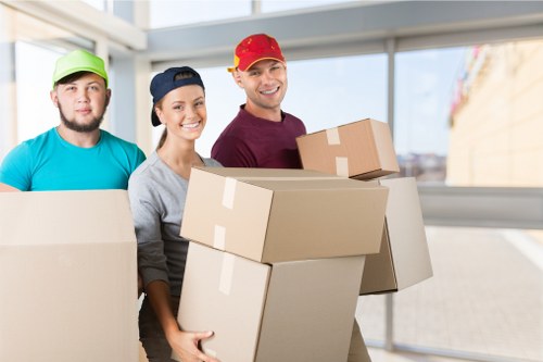 Brixton Removals staff handling boxes during a scheduled move
