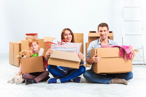 Professional removals in Brixton with moving van and packed boxes