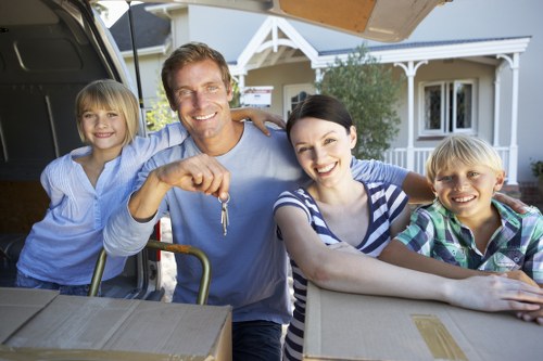 Moving crew working safely in a residential property