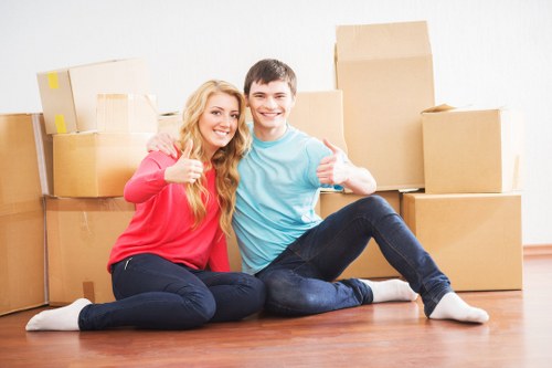 Professional moving team preparing a van in Brixton