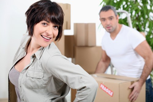 Packed student belongings prepared for removals in Brixton